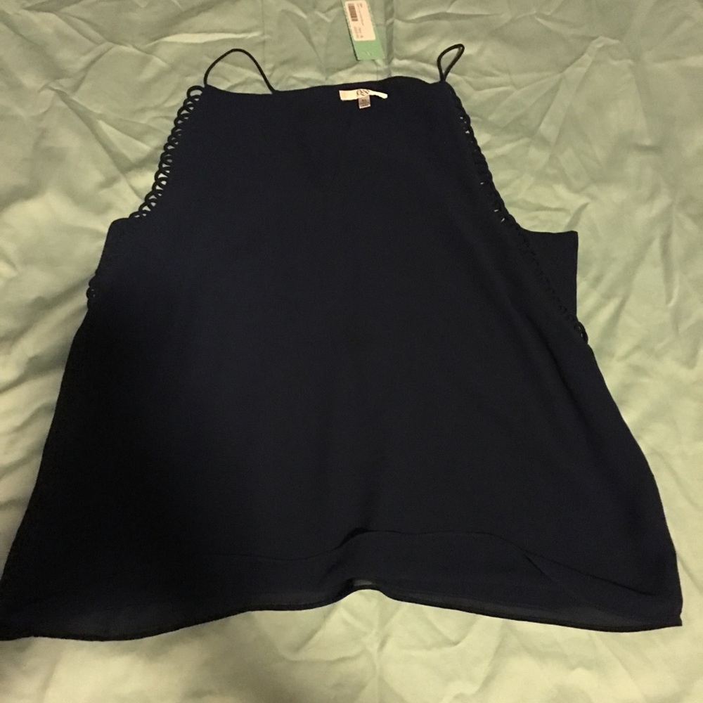 Lace high neck tank